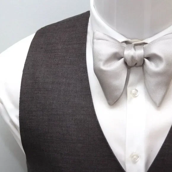 Men's Self‎ tied Bow Tie Big Butterfly Bow tie Light Grey